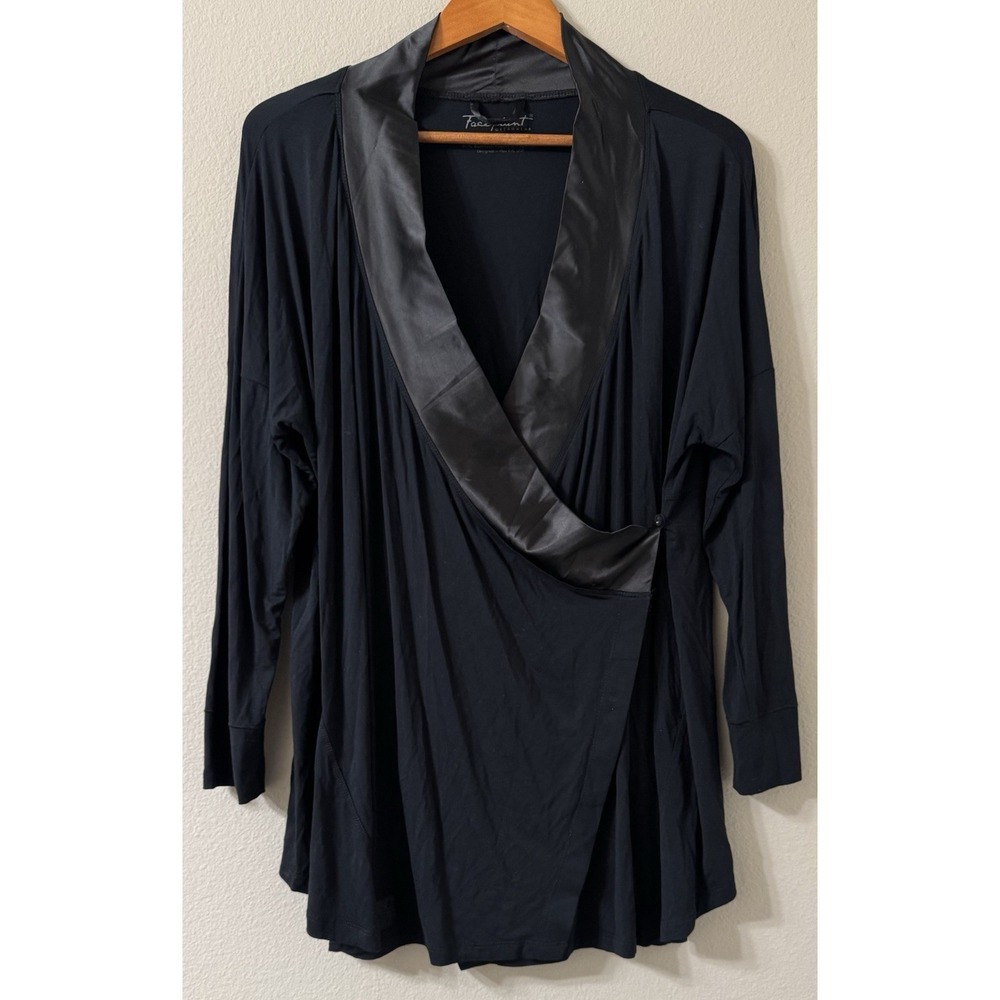 Faceplant Dreamwear Women's Black Long Line PJ Top Bamboo Rayon Spandex O/S M-L